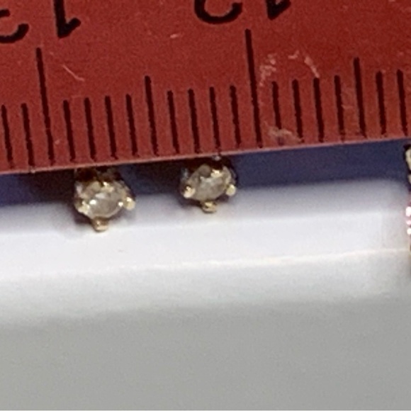 14kt Gold Opal, Diamond and Pink CZ Stud Earrings Set. Beautiful 😍 - Picture 8 of 10